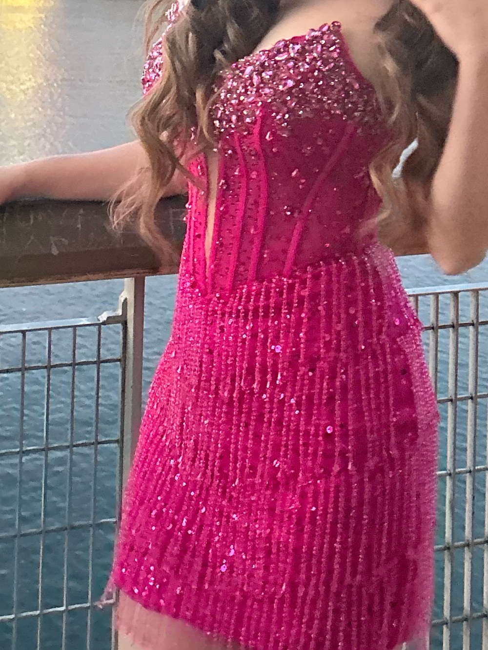 Rachel Allan Red Sequin Mini Dress